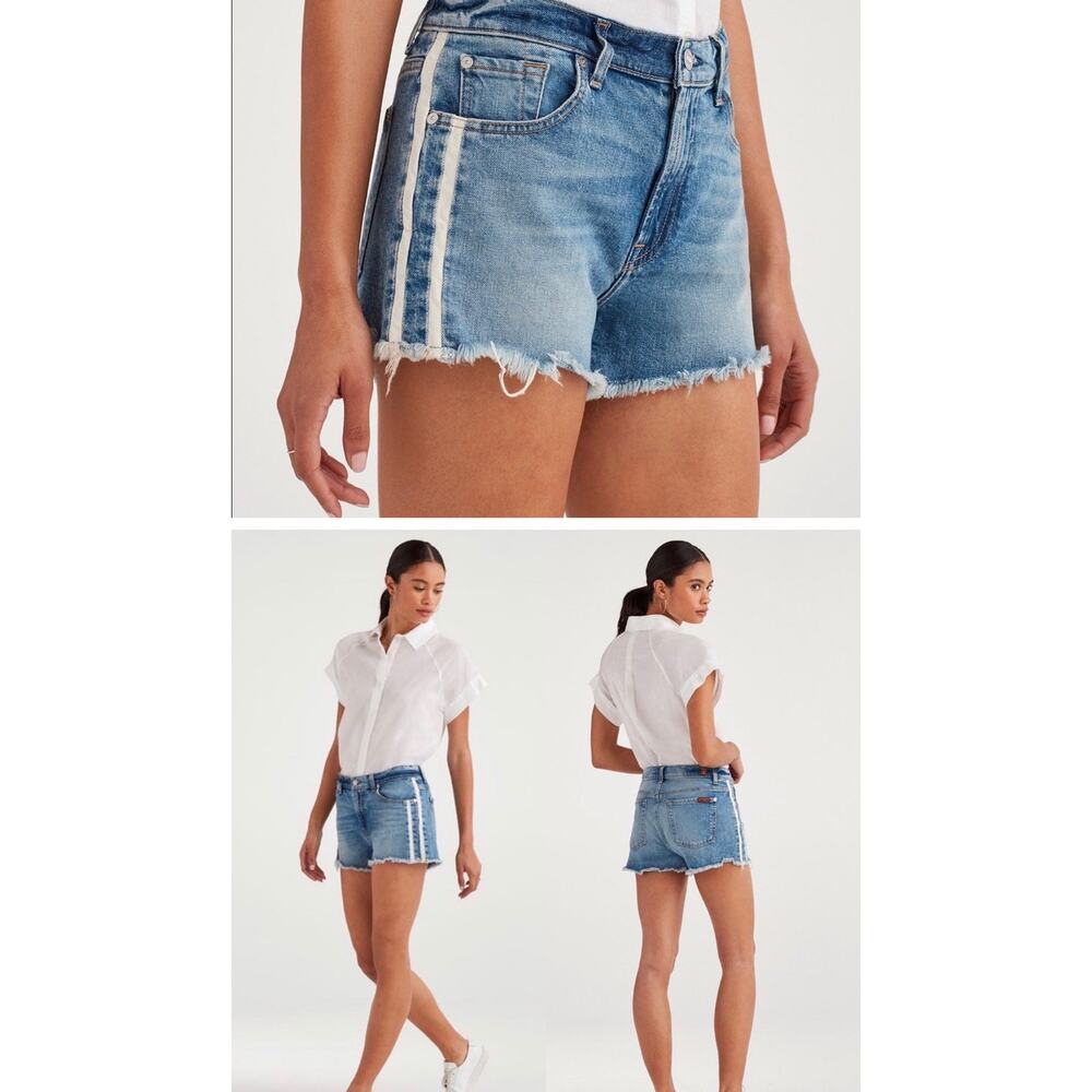 7 for all Mankind striped denim shorts 26
